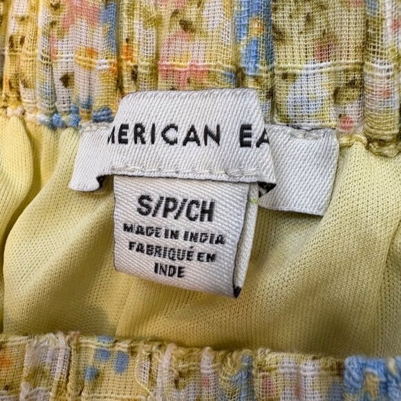 American Eagle Y2K VTG Yellow Skort Womens Small drawstring Skirt Feminine Fairy - Picture 2 of 9